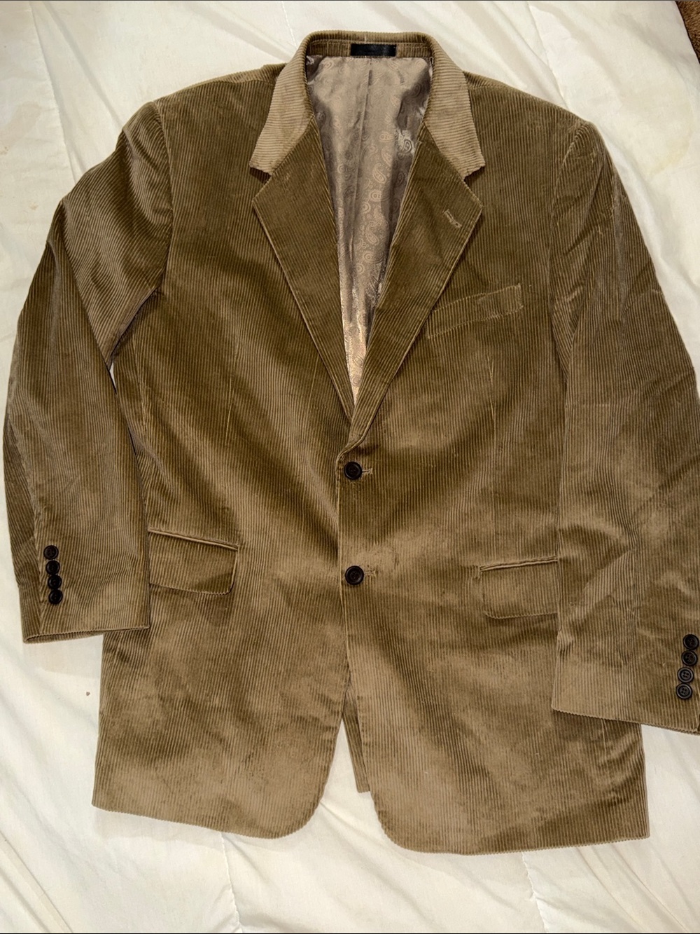 Vintage Norm Thompson Tan Corduroy Blazer Sport Coat Men's 42R 1990s